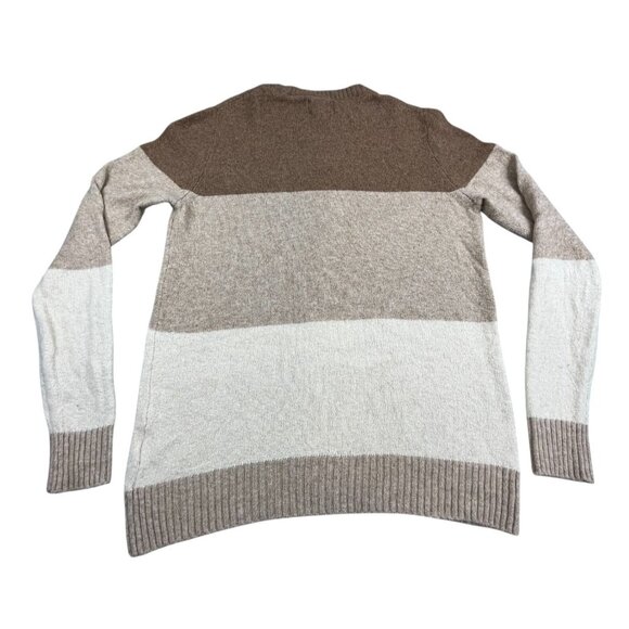 American Eagle Sweater Mens Small Brown Cream Stripe Knit Pullover Casual Y2K - Picture 2 of 10